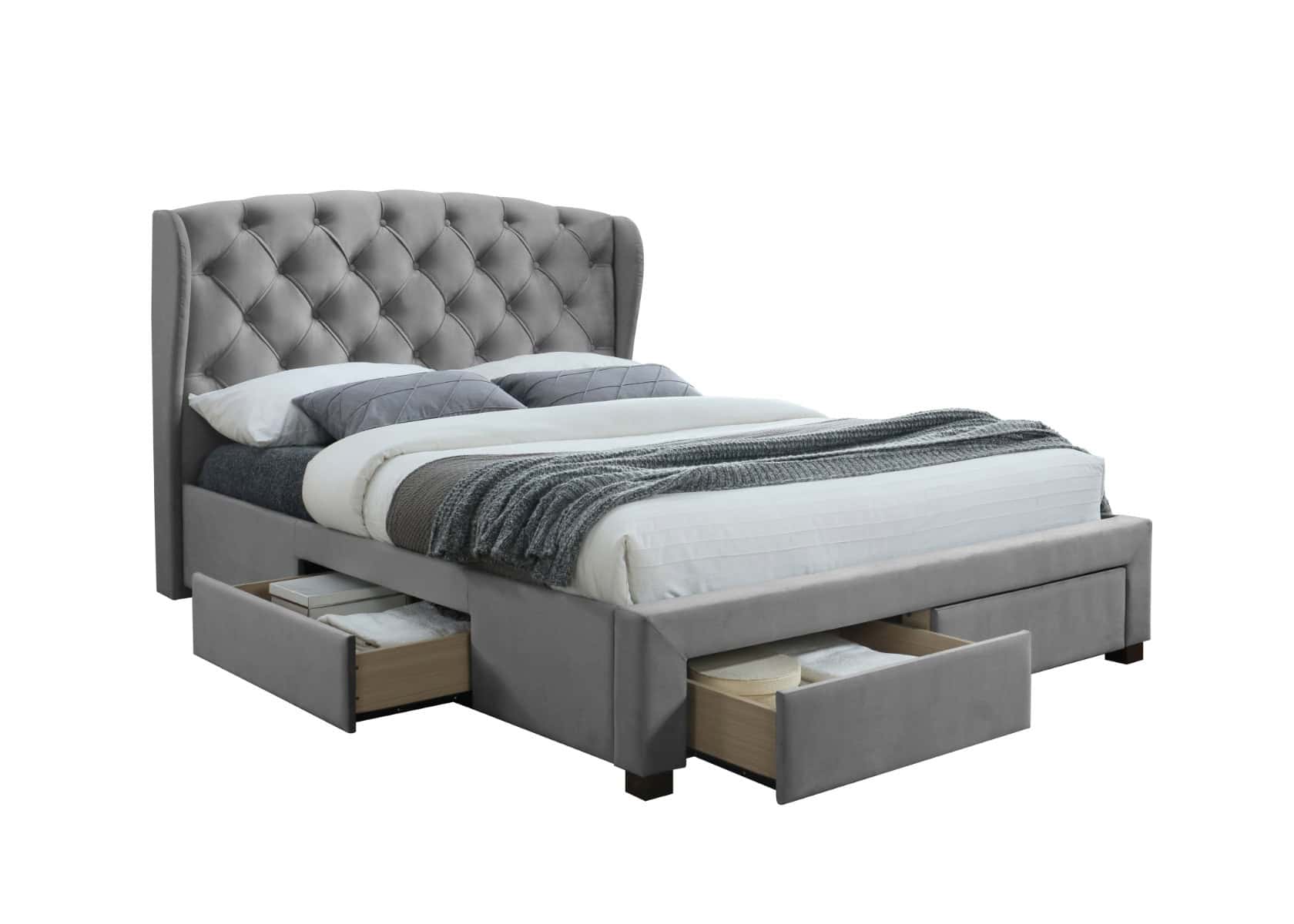 Hope 4ft6 Bed - Grey Velvet - Image 8