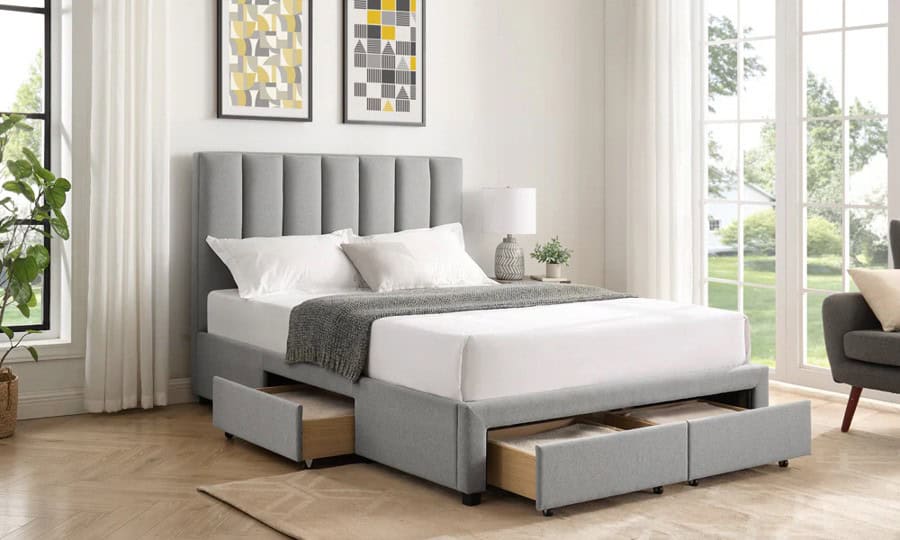 Hove 5ft Four Drawer Bedframe - Grey
