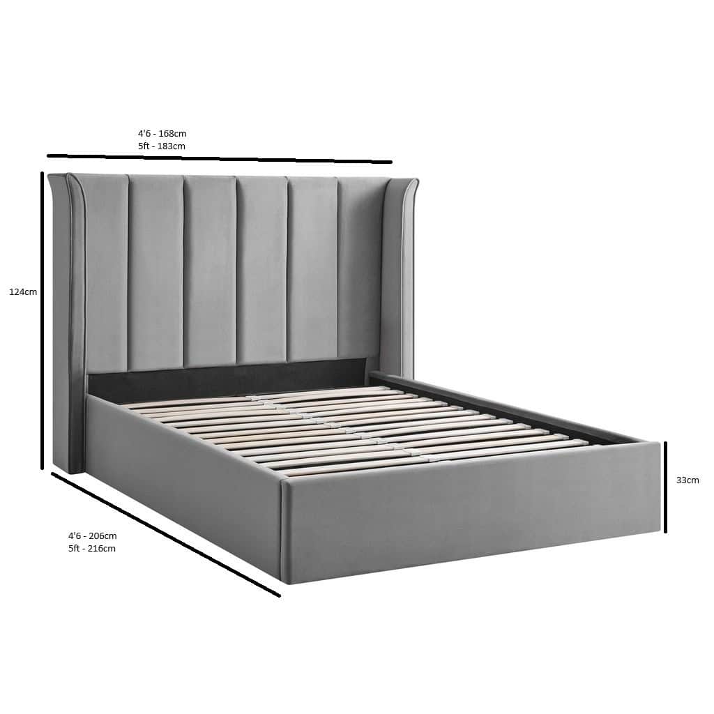 Limelight Polaris 4ft6 Ottoman - Silver - Image 6