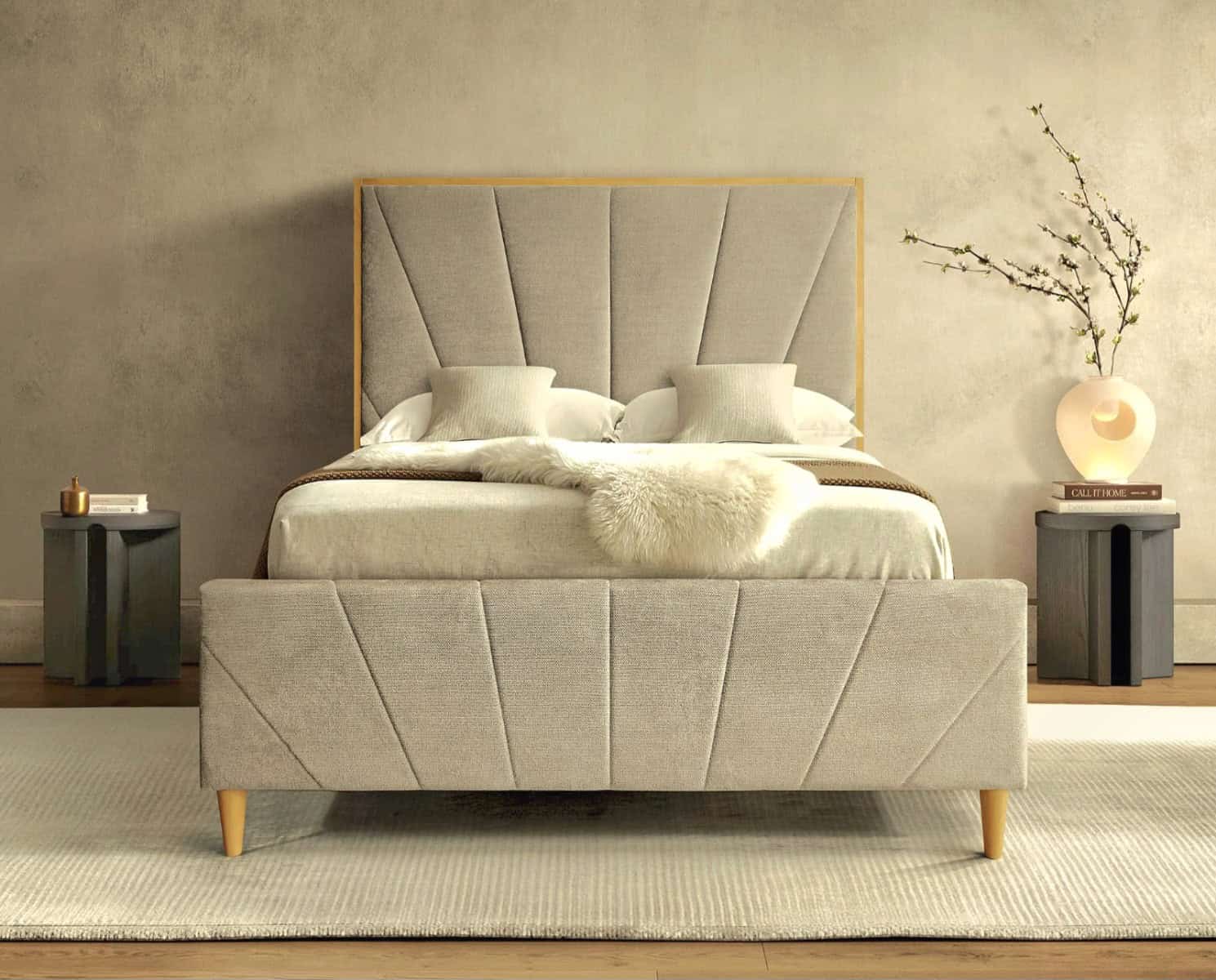 Bronx 5ft Bedframe – Beige