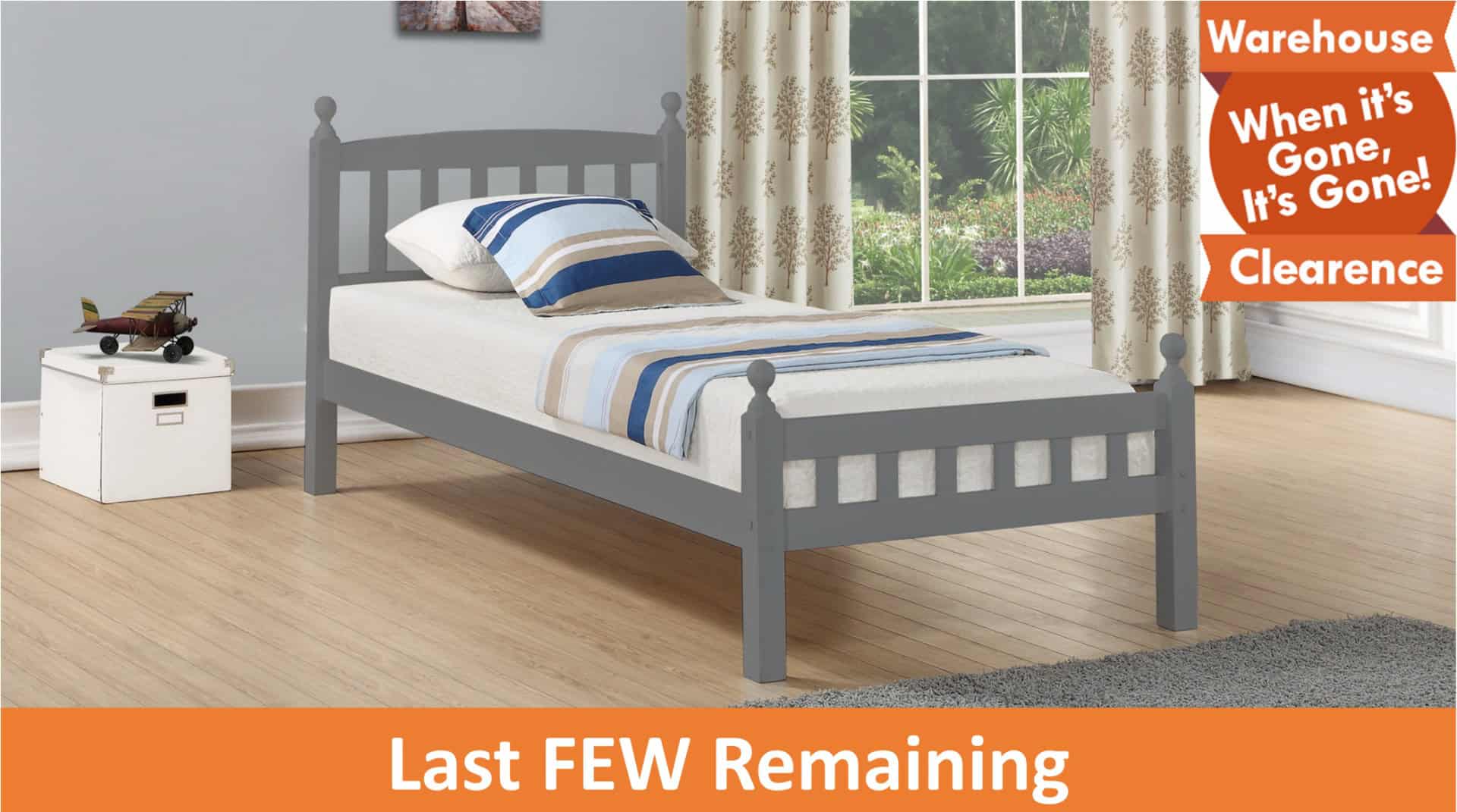 Jennifer 3ft Contract Bedframe in Grey - Image 3