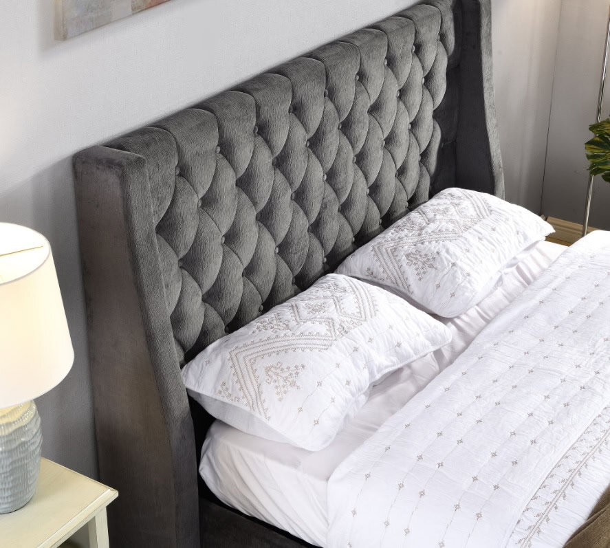 Jersey 6ft Bedframe - Grey - Image 3