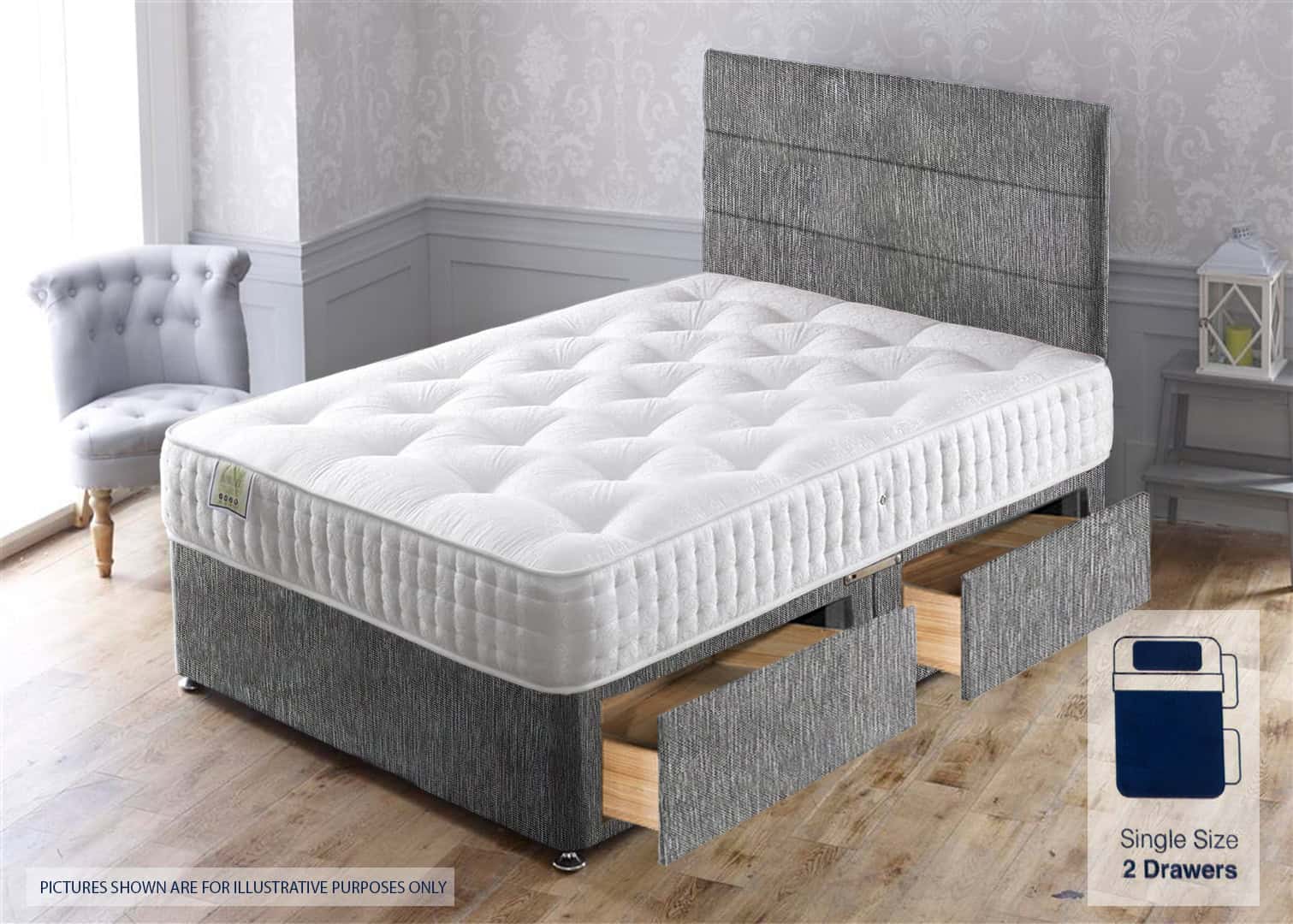 Apollo 4ft Jubilee 4 Drawer Bed – House Grey