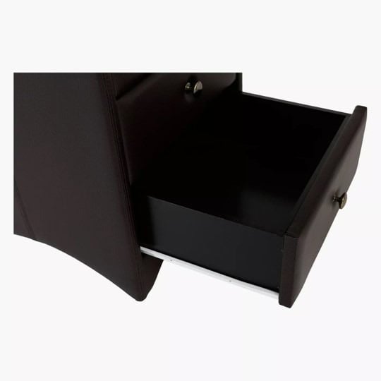 Kaydian Bon Madras 2 Drawer Bedside (Pair) - Brown Faux Leather - Image 6