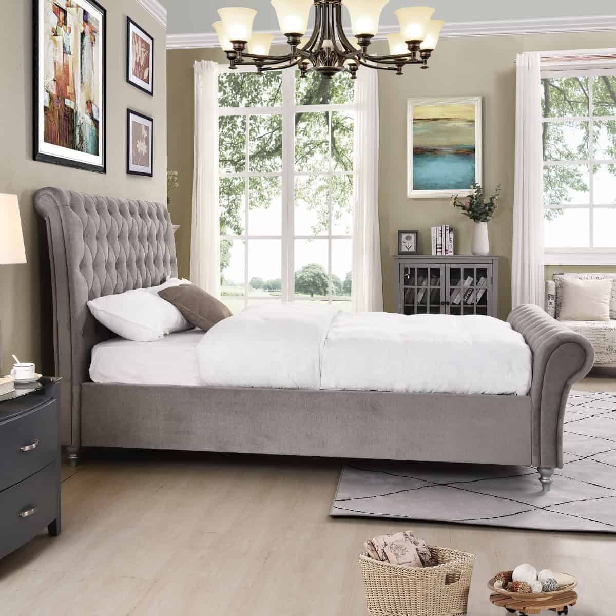 Kilkenny 5ft Bedframe - Silver - Image 3