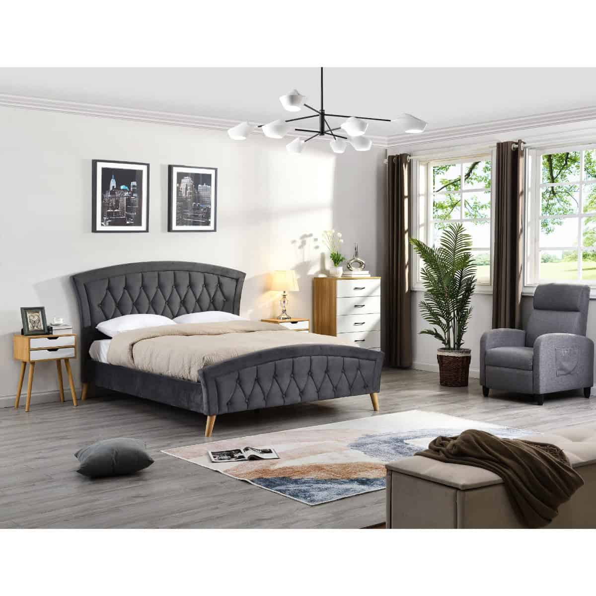 Kingston 5ft Bedframe - Grey - Image 2