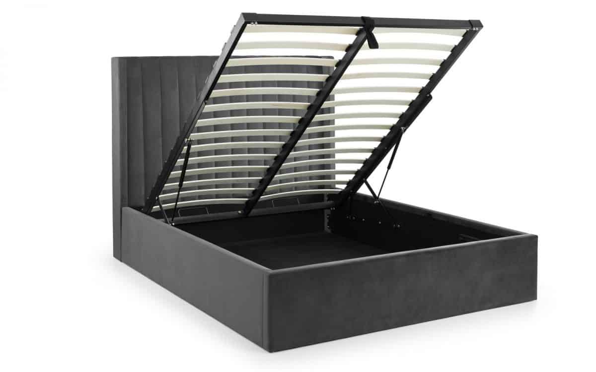 Redbridge 4ft6 Ottoman Bedframe - Grey Velvet - Image 3