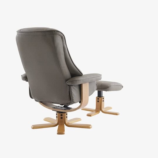 Leyton Swivel Recliner - Grey Faux Leather - Image 3