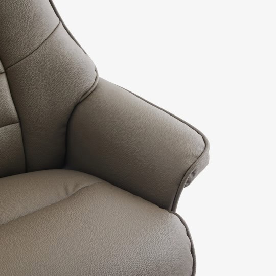 Leyton Swivel Recliner - Grey Faux Leather - Image 5