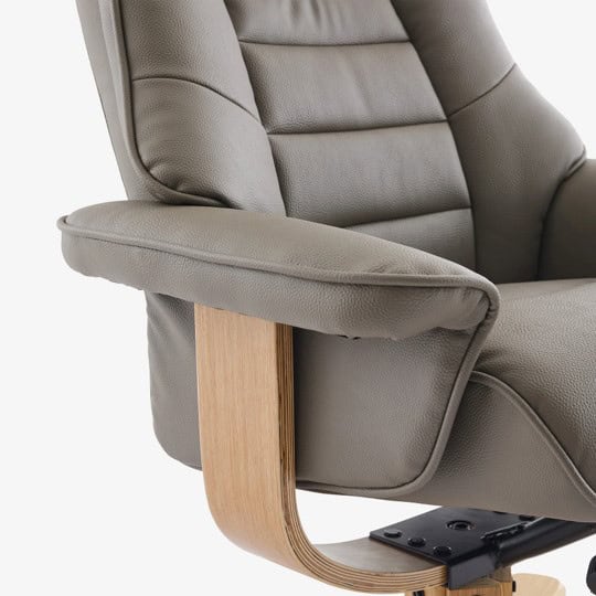 Leyton Swivel Recliner - Grey Faux Leather - Image 6