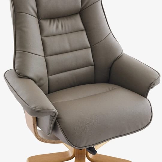 Leyton Swivel Recliner - Grey Faux Leather - Image 7