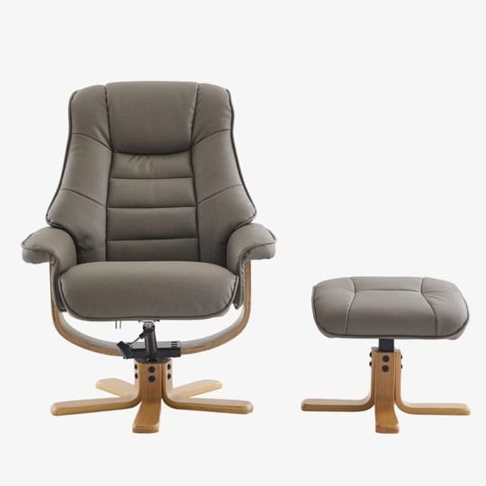 Leyton Swivel Recliner - Grey Faux Leather - Image 8