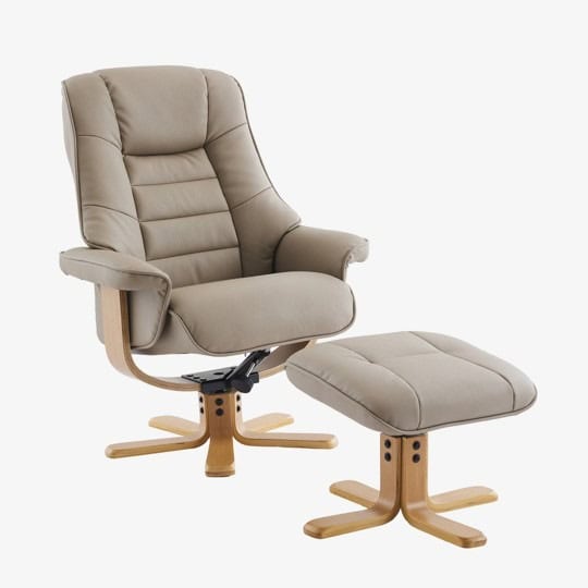 Leyton Swivel Recliner – Pebble Faux Leather