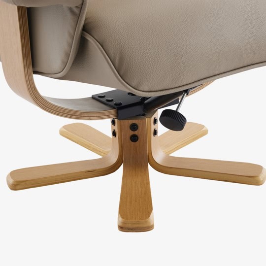 Leyton Swivel Recliner - Pebble Faux Leather - Image 6