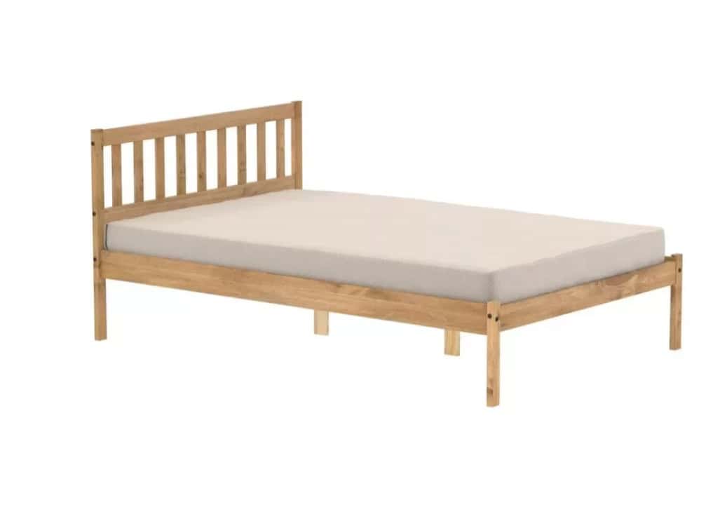 4ft6 Lisbon Bedframe - Waxed Pine - Image 4