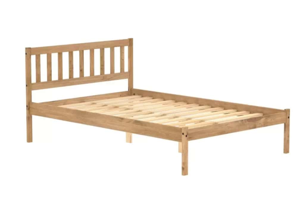 4ft6 Lisbon Bedframe - Waxed Pine - Image 5