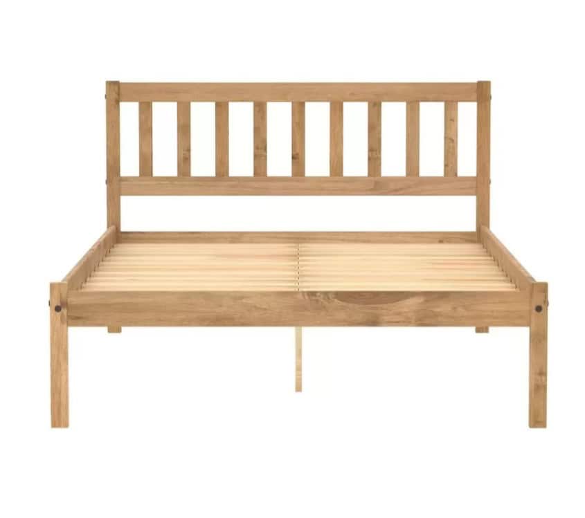 4ft6 Lisbon Bedframe - Waxed Pine - Image 6