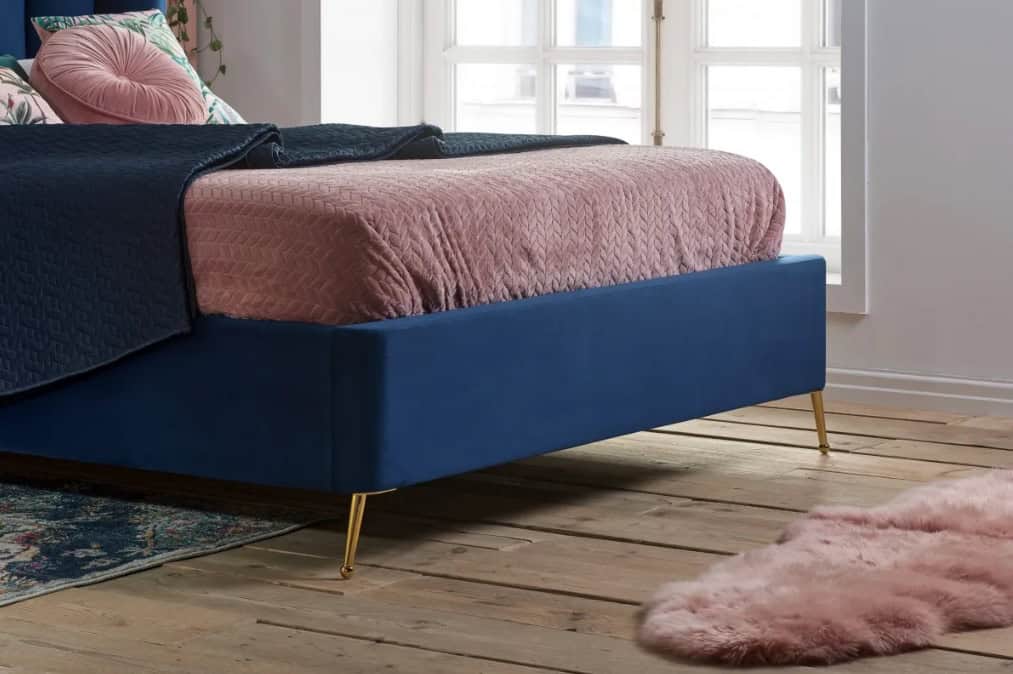 4ft6 Lottie Ottoman Bedframe - Midnight Blue - Image 4