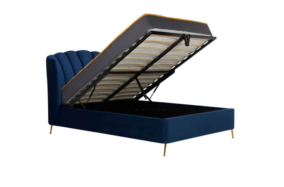 4ft6 Lottie Ottoman Bedframe - Midnight Blue - Image 6