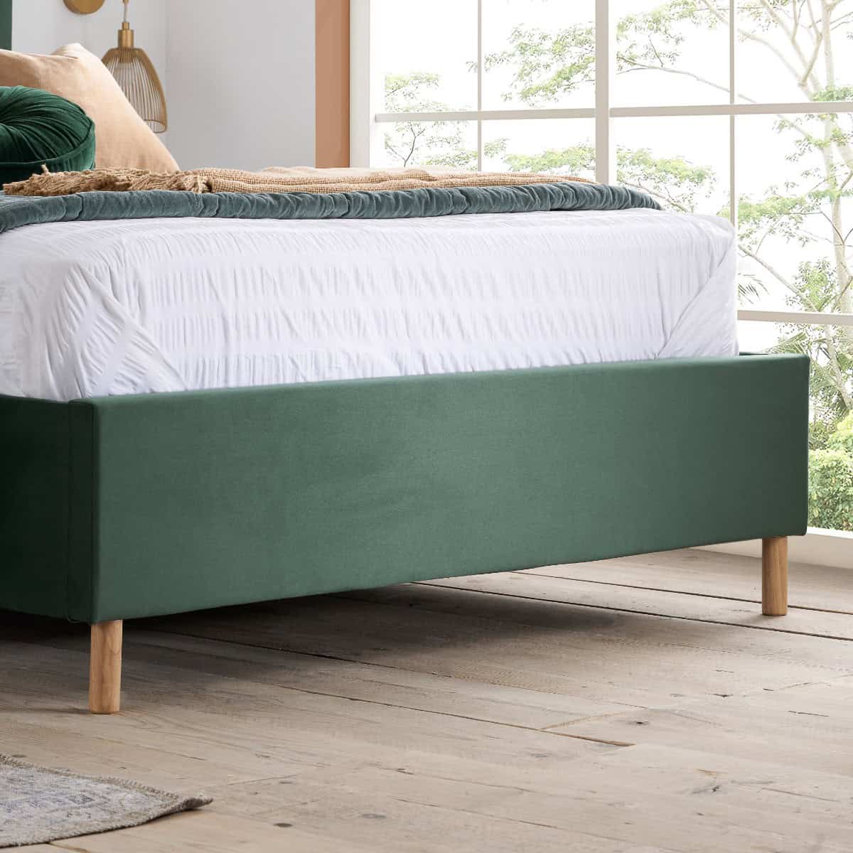 Loxley 4ft6 Bedframe - Green Velvet - Image 5