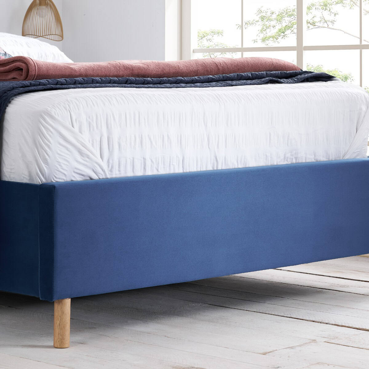 Loxley 4ft6 Bedframe - Blue Velvet - Image 5