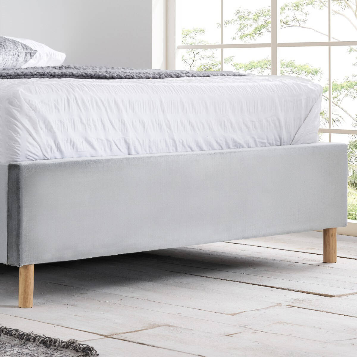 Loxley 4ft Bedframe - Grey Velvet - Image 5