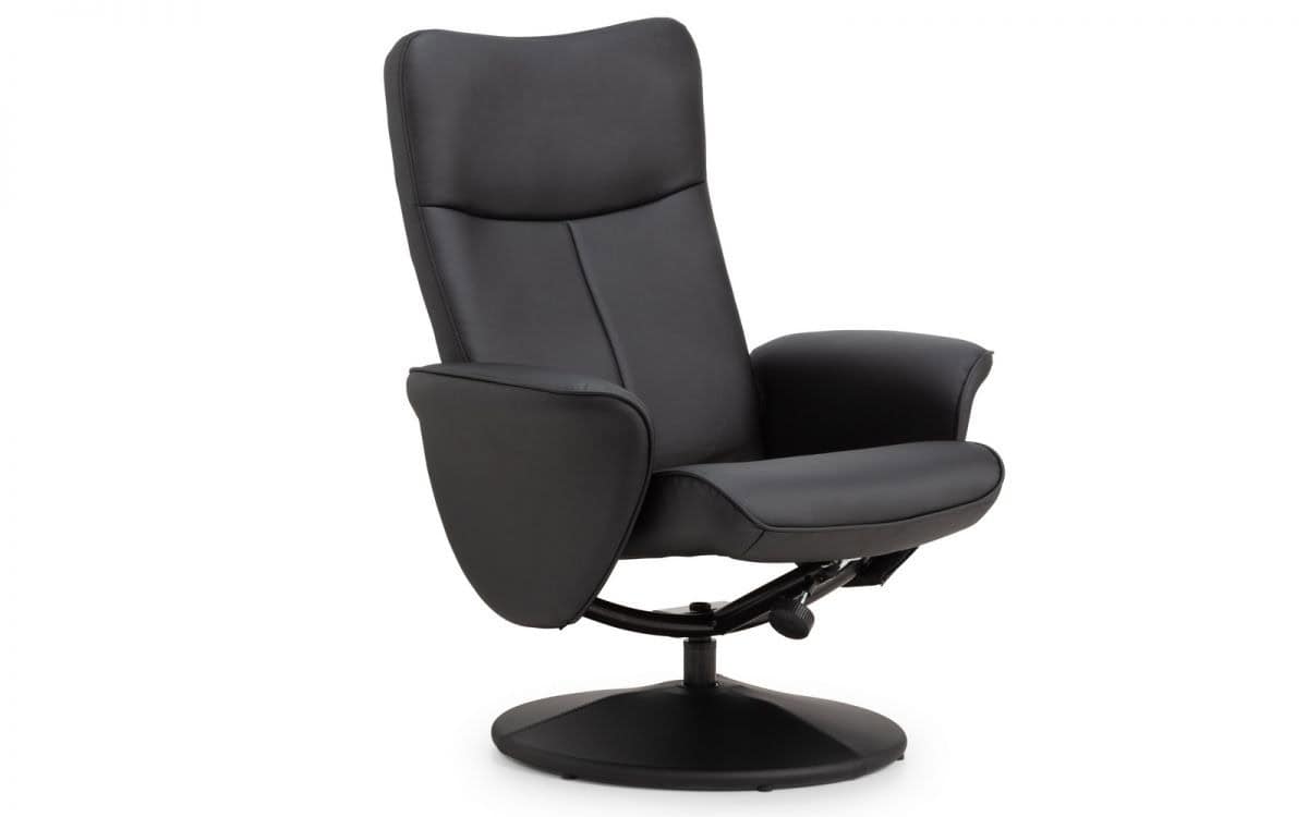 Arezzo Recliner & Stool - Black - Image 2
