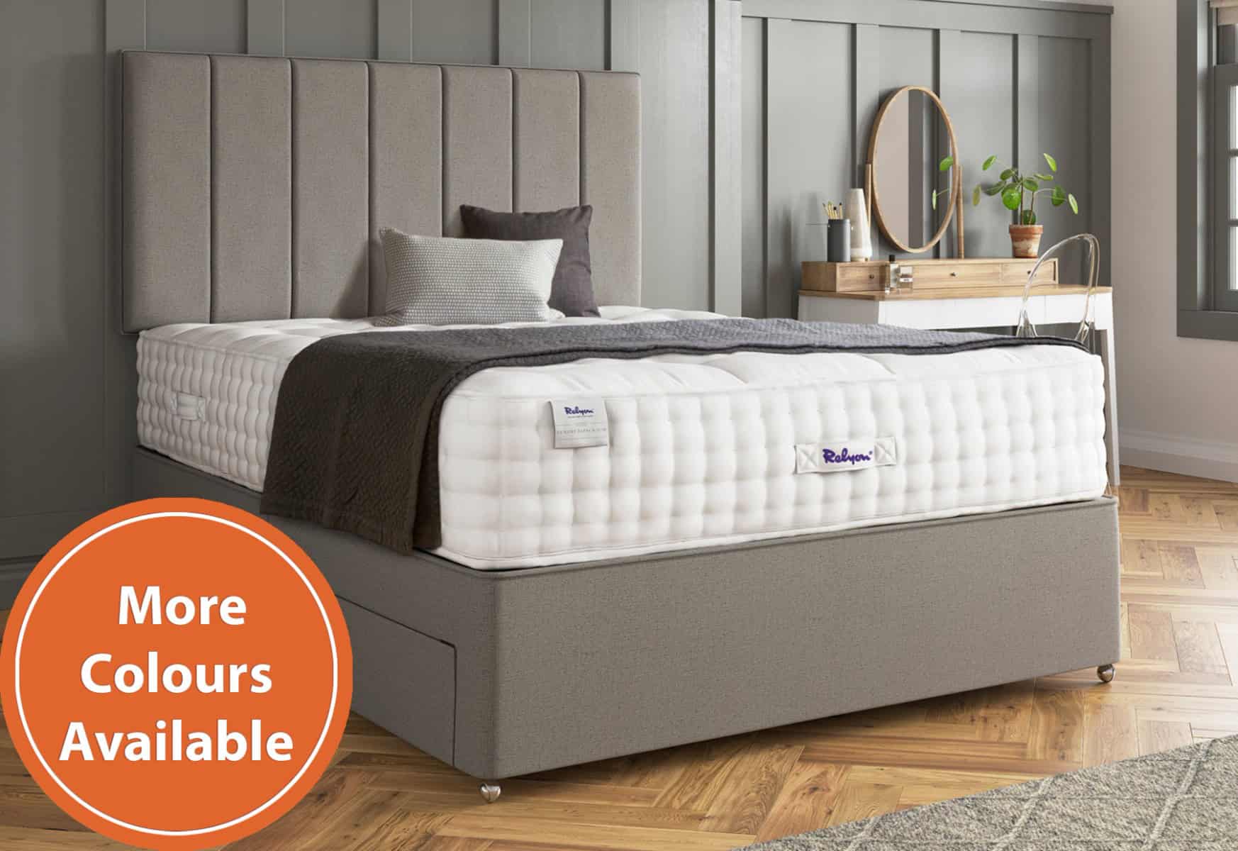 Relyon 3ft Luxury Alpaca 2 Drawer Divan Bed Set - Image 5