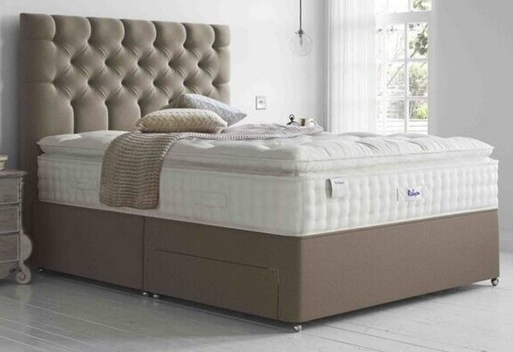 Relyon 4ft6 Luxury Silk Divan Bed Set