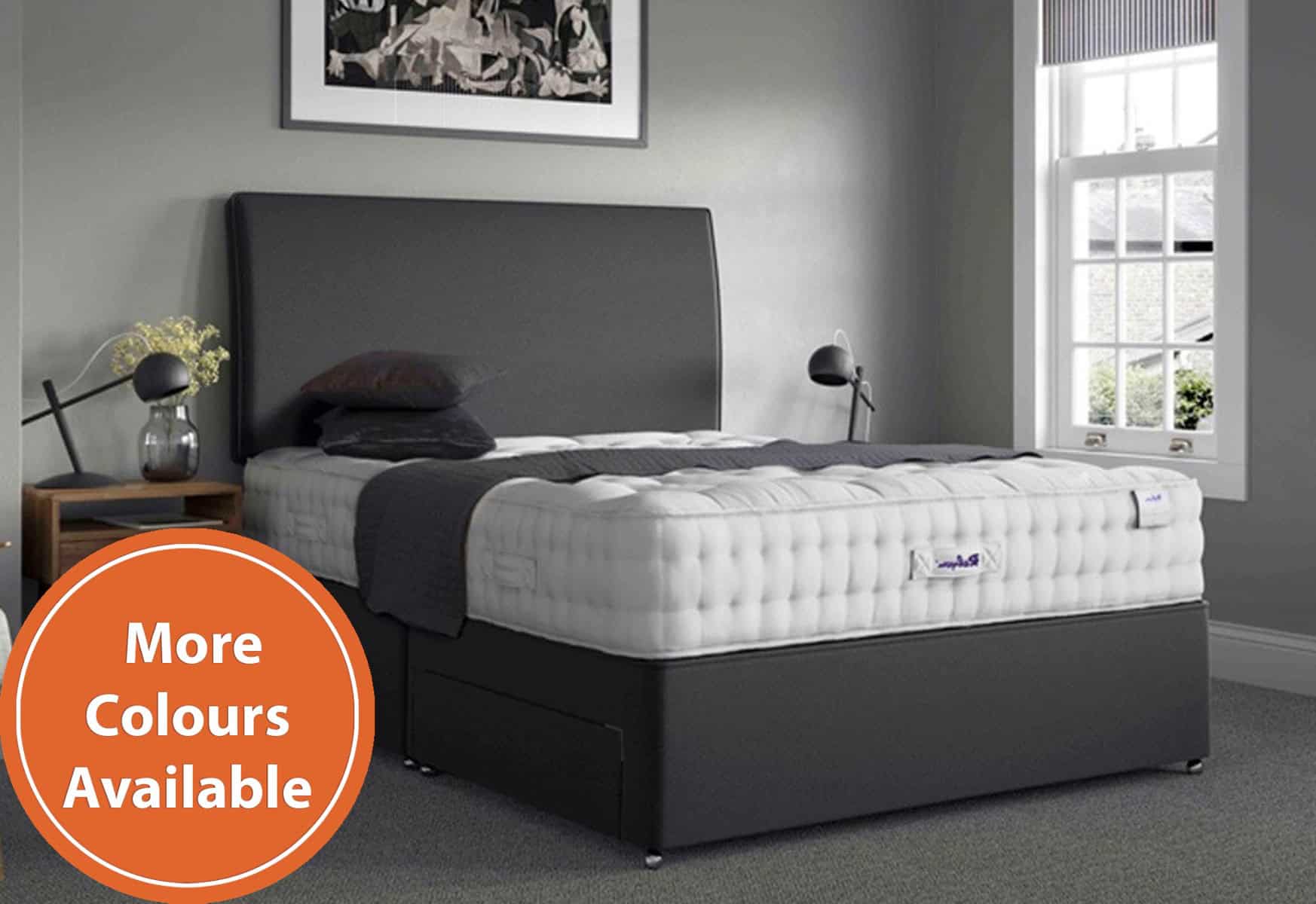 Relyon 4ft6 Luxury Wool 2 Drawer Divan Bed Set - Image 4
