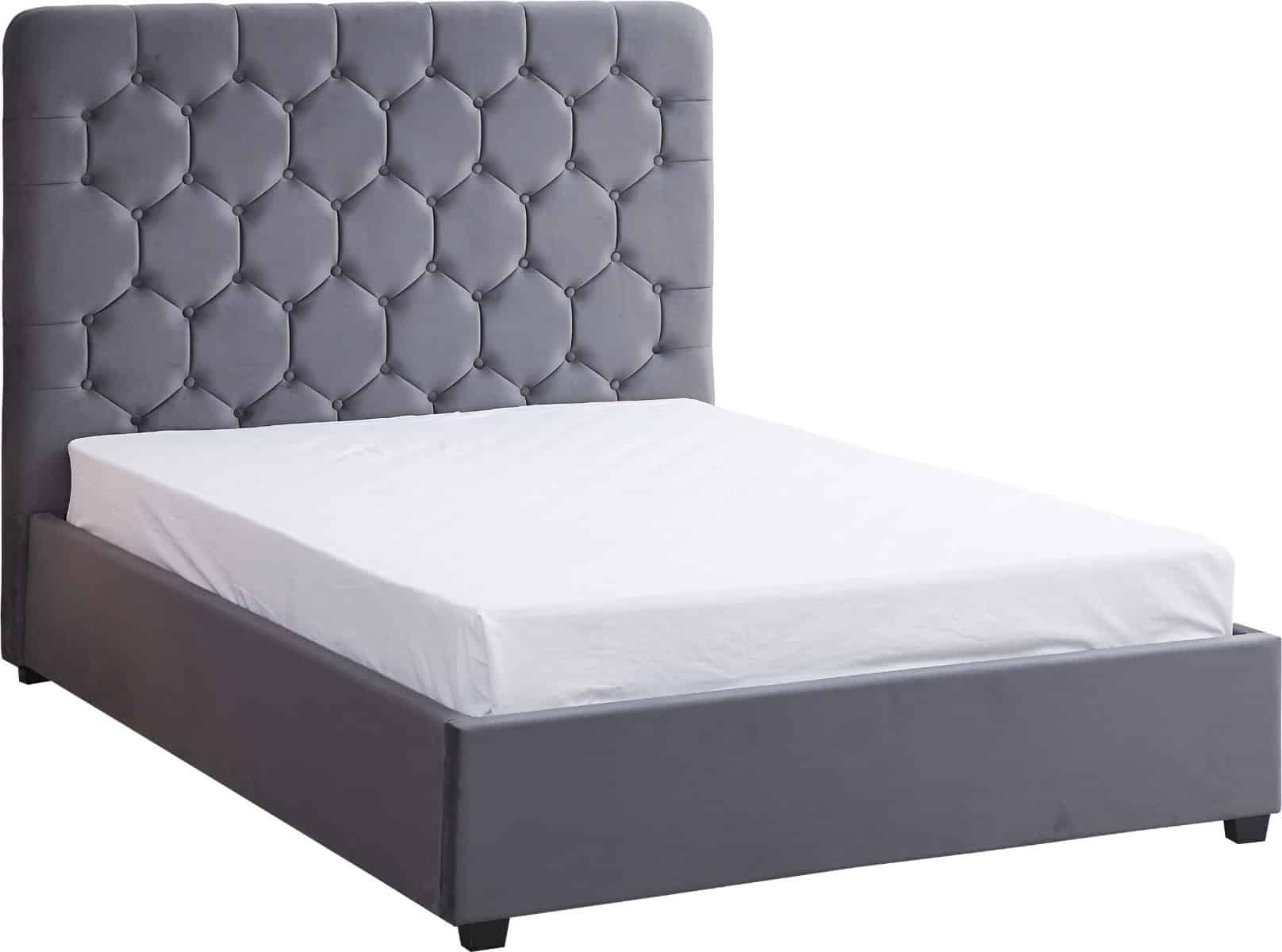 Madison 5ft Ottoman Bedframe - Grey Velvet - Image 3