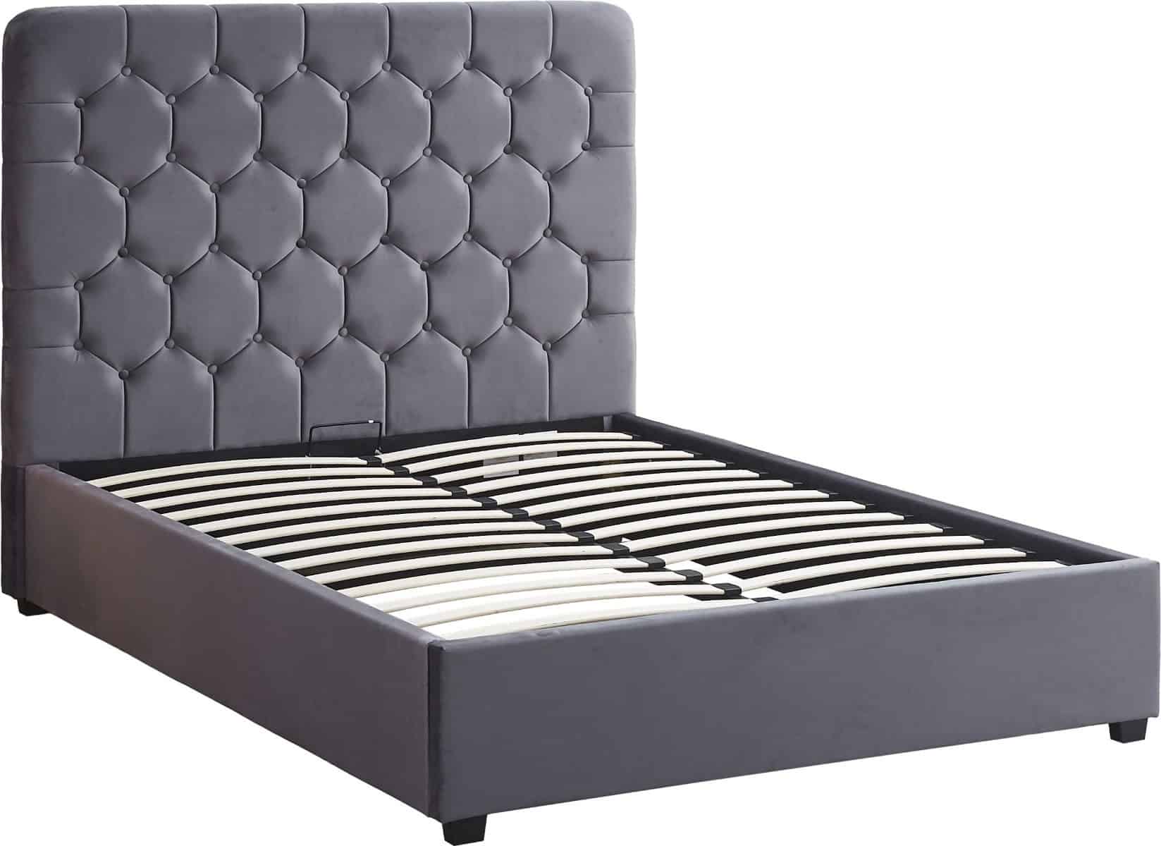 Madison 4ft6 Ottoman Bedframe - Grey Velvet - Image 4