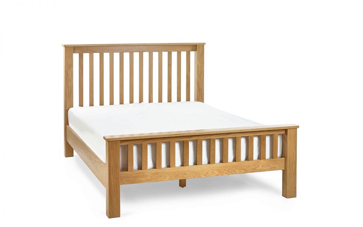 Malcolm 4ft6 High Footend Bedframe - Oak - Image 2