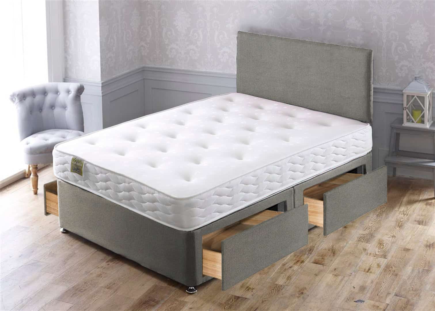 Apollo 4ft Marathon Memory Divan Set (With Headboard) - Image 2