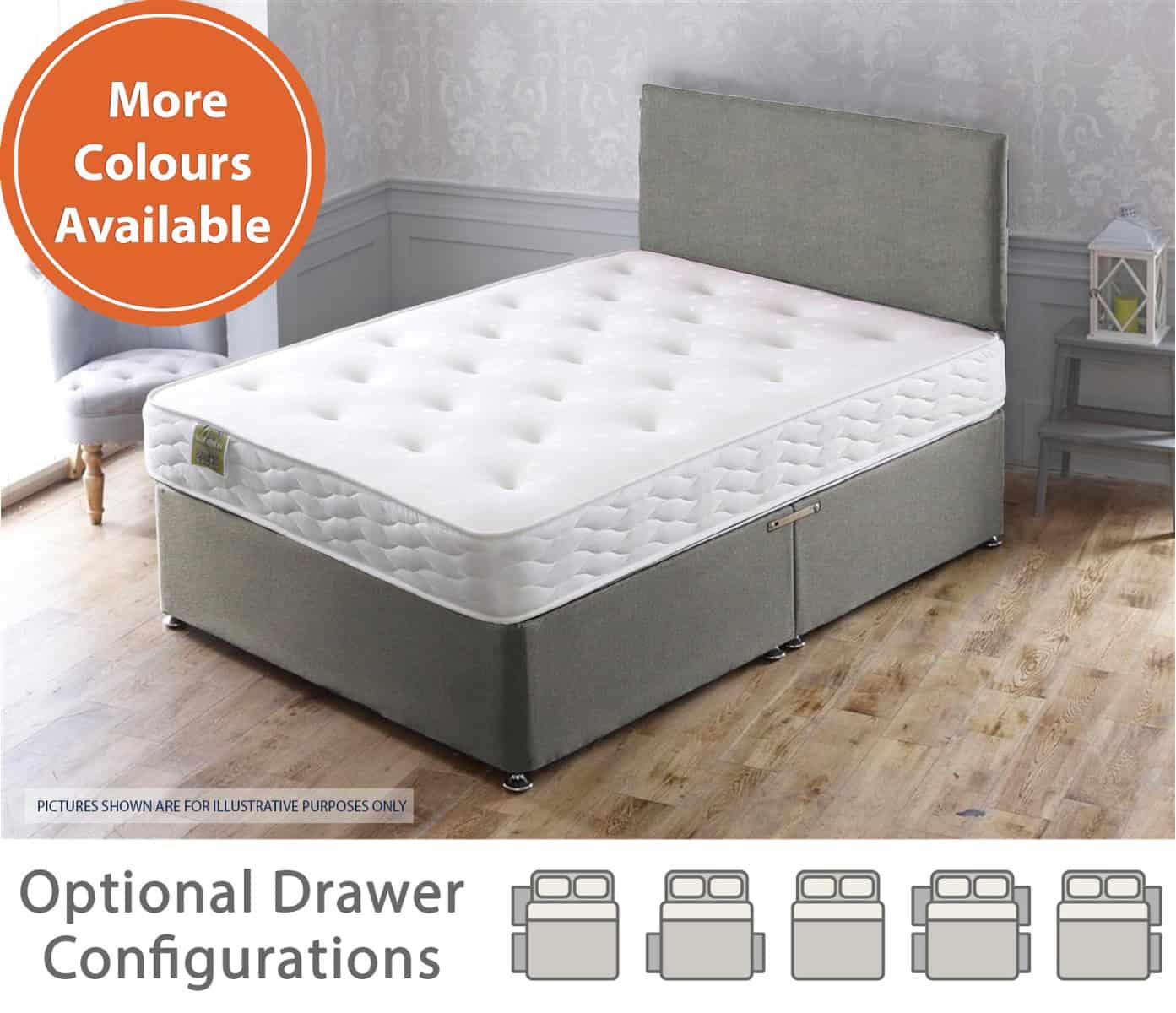 Apollo 4ft6 Marathon Memory Divan Set (With Headboard) - Image 5