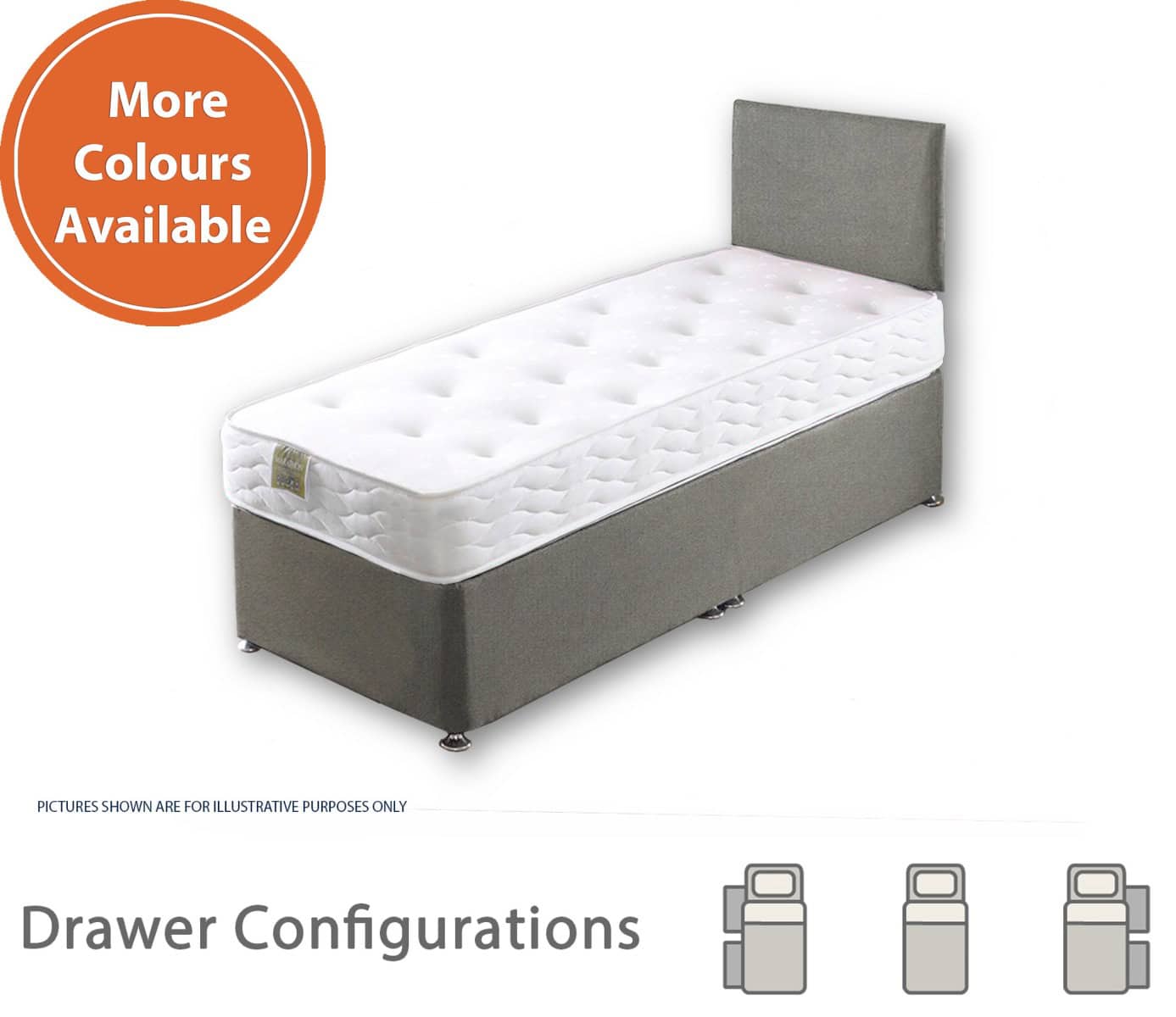 Apollo 3ft Marathon Memory Divan Set (With Headboard) - Image 4