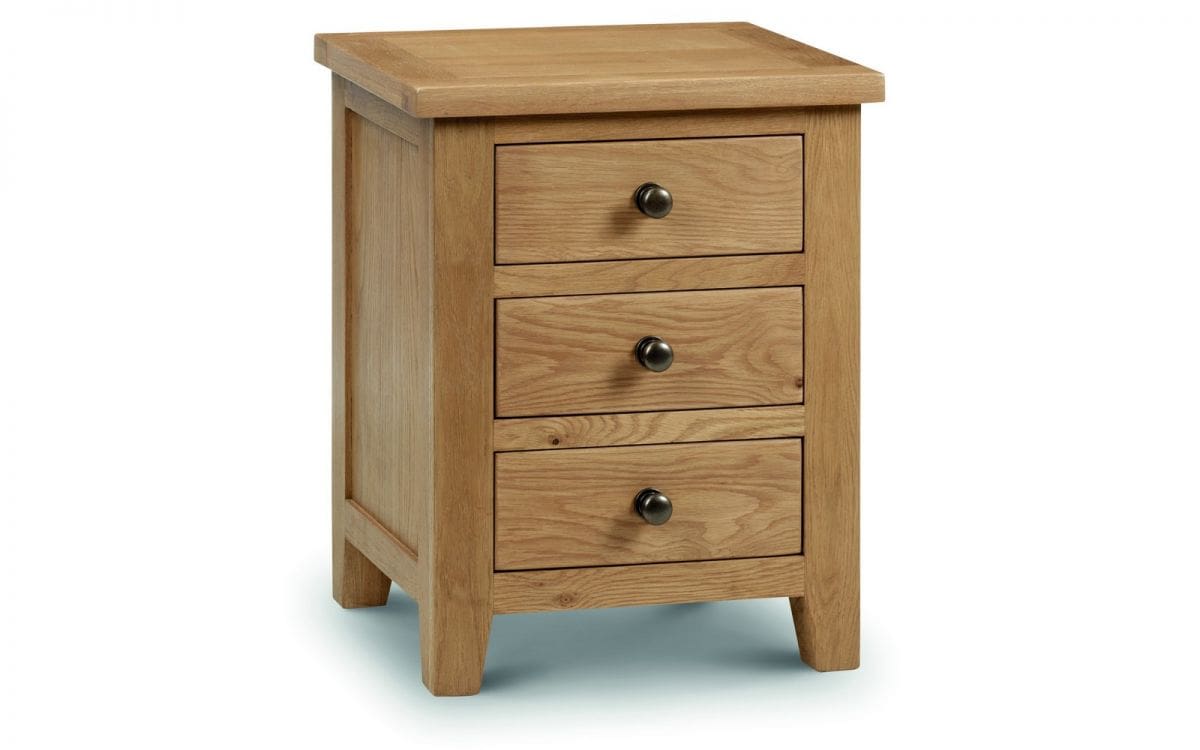 Amsterdam 3 Drawer Bedside – Oak