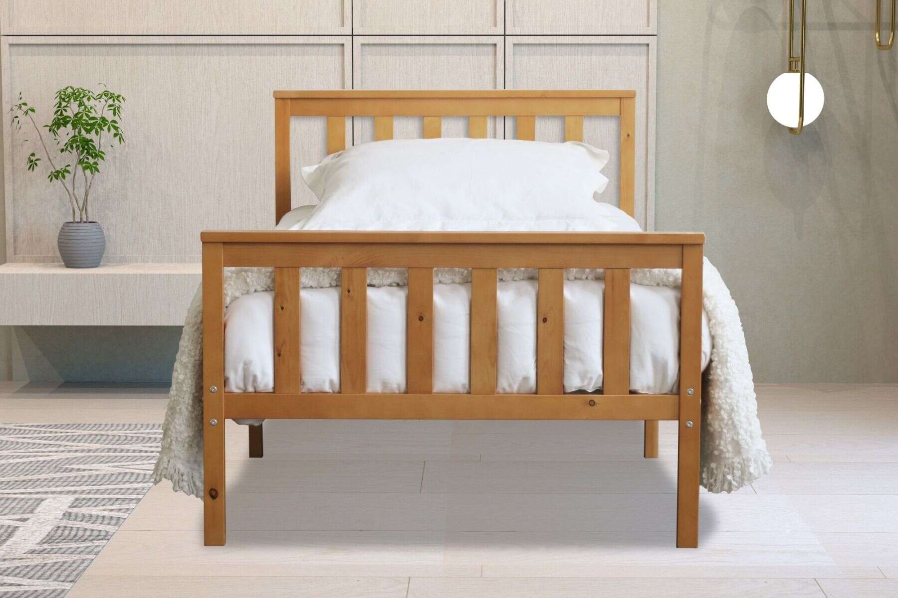 Flintshire 3ft Marnel Bedframe - Natural Oak - Image 2