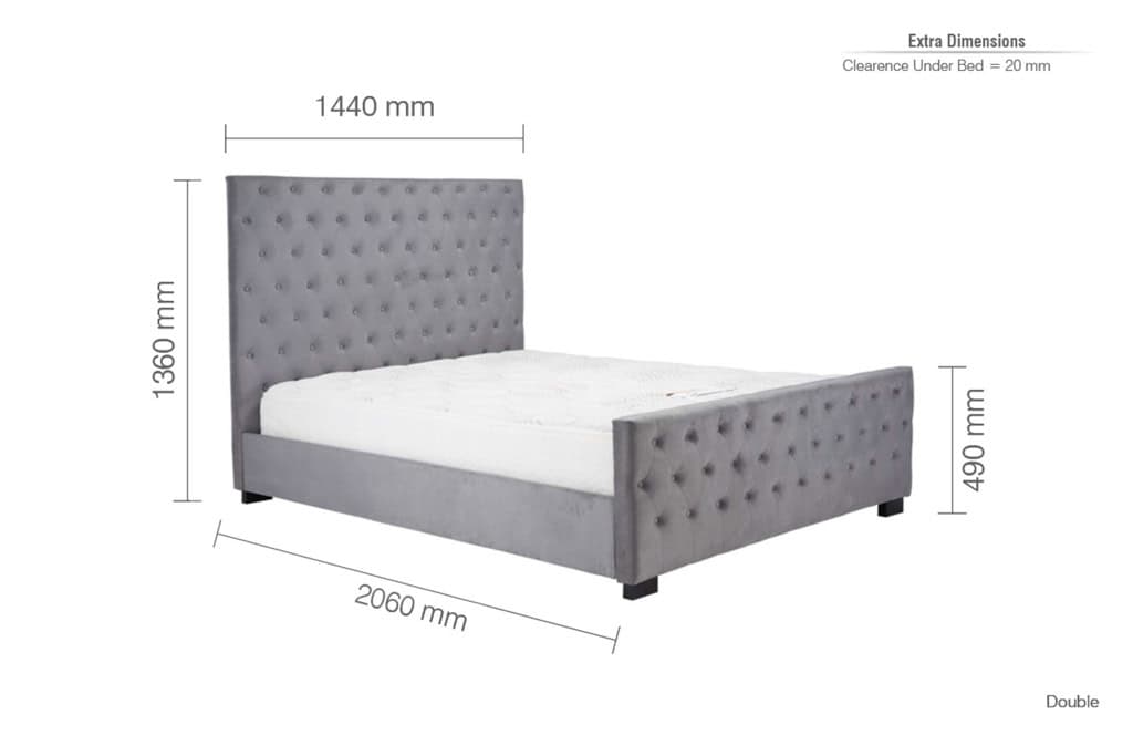 Marquis 4ft6 Bed - Grey Velvet - Image 6