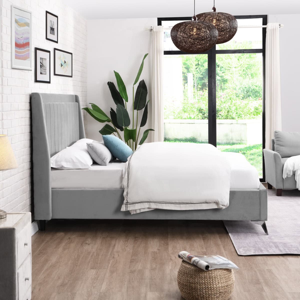 Mayo 4ft6 Bedframe - Grey - Image 4