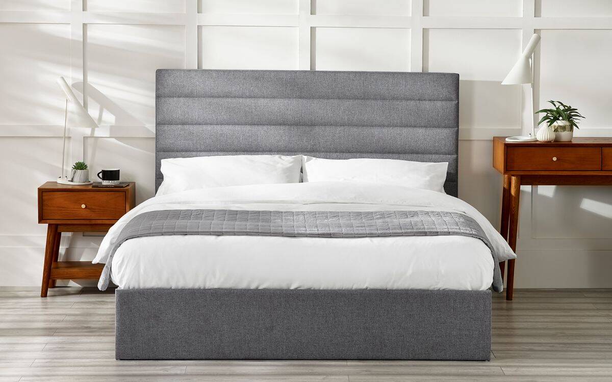 Mercado 4ft6 Ottoman Bedframe - Grey Linen - Image 3