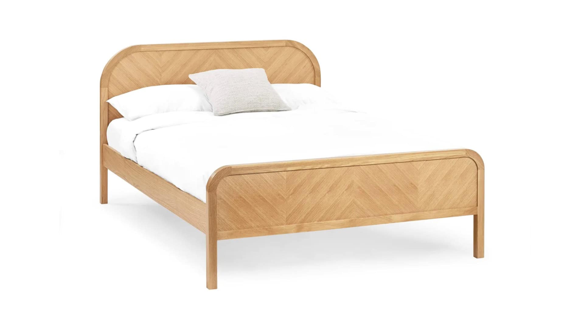 Milton Chevron 4ft6 Bedframe - Oak - Image 5