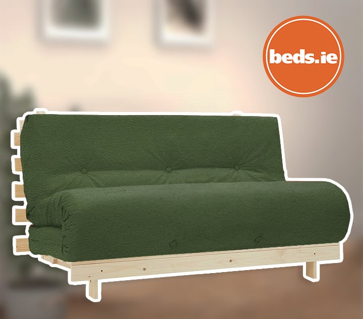 4ft6 Mito Futon Bed with Forest Green Mattress