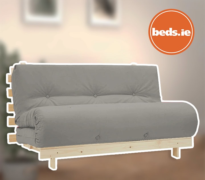 4ft6 Mito Futon Bed with Light Grey Mattress