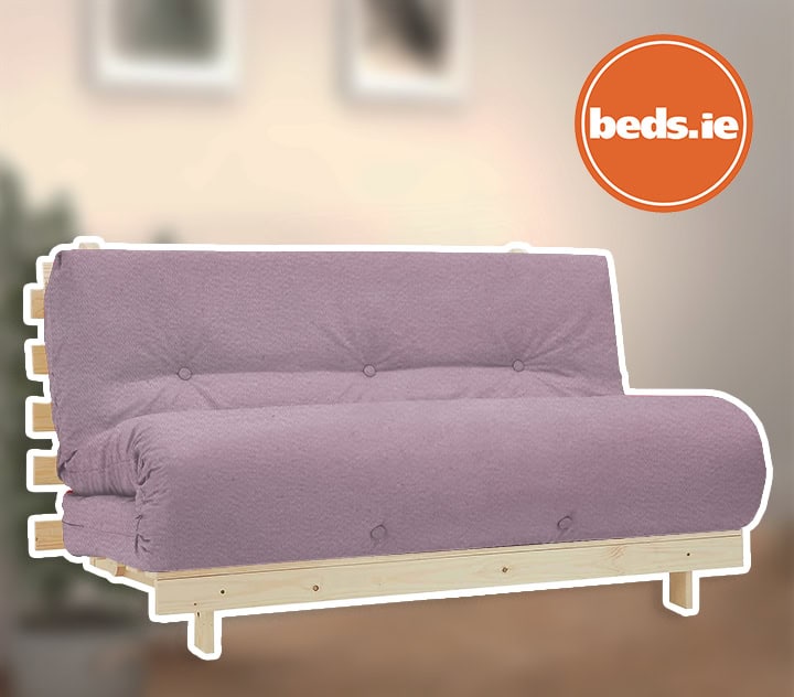 4ft6 Mito Futon Bed with Plum Mattress