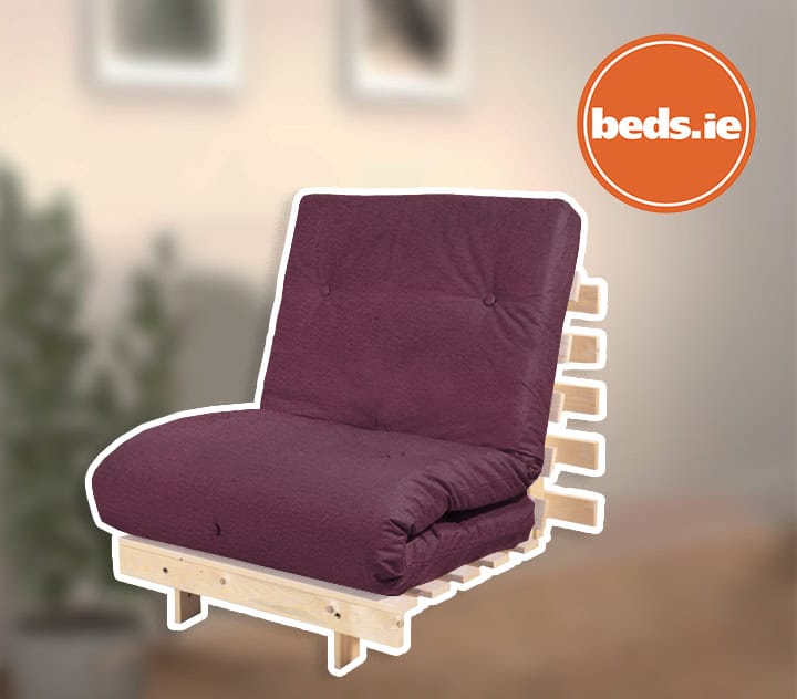 2ft6 Mito Futon Bed with Aubergine Mattress