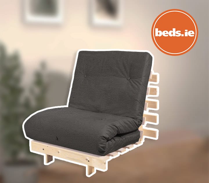 2ft6 Mito Futon Bed with Dark Grey Mattress