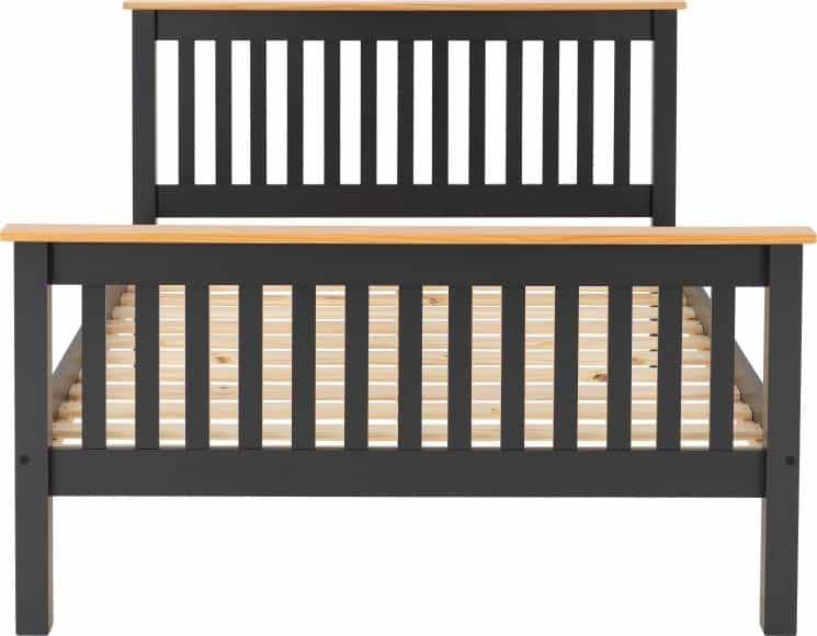 Monaco 5ft High End Bedframe - Dark Grey & Oak - Image 3