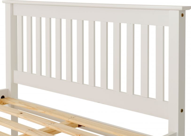Monaco 4ft6 Low End Bedframe - White - Image 4
