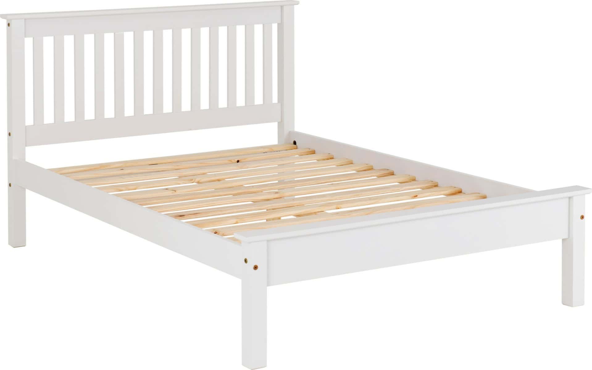 Monaco 4ft6 Low End Bedframe - White - Image 7